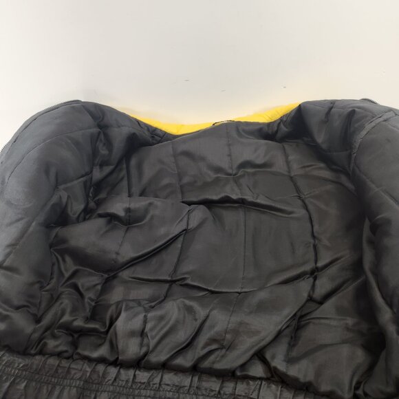 Vintage 90s Black & Yellow Nylon Insulated Bomber Jacket Unisex - Picture 9 of 13